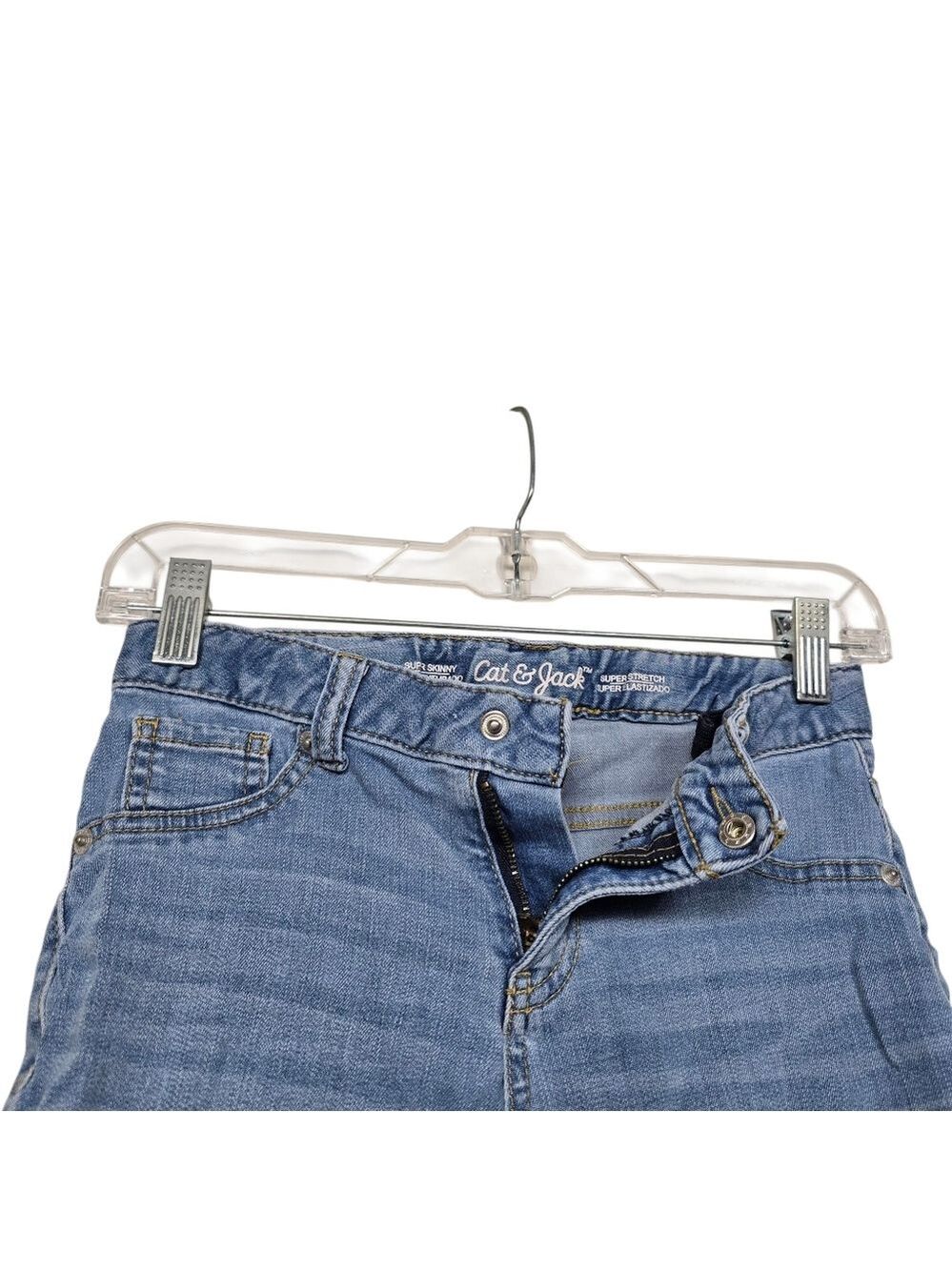 Cat & Jack Blue Super Skinny Super Stretch Jeans Girls Denim Adjustable Waist 12 - Picture 3 of 7